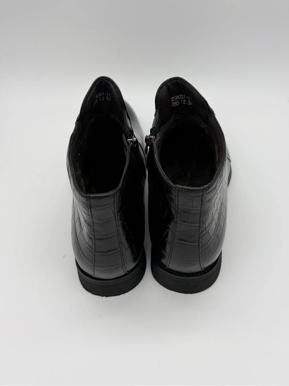Men's Black Croc-Embossed Faux Leather Chukka Boots